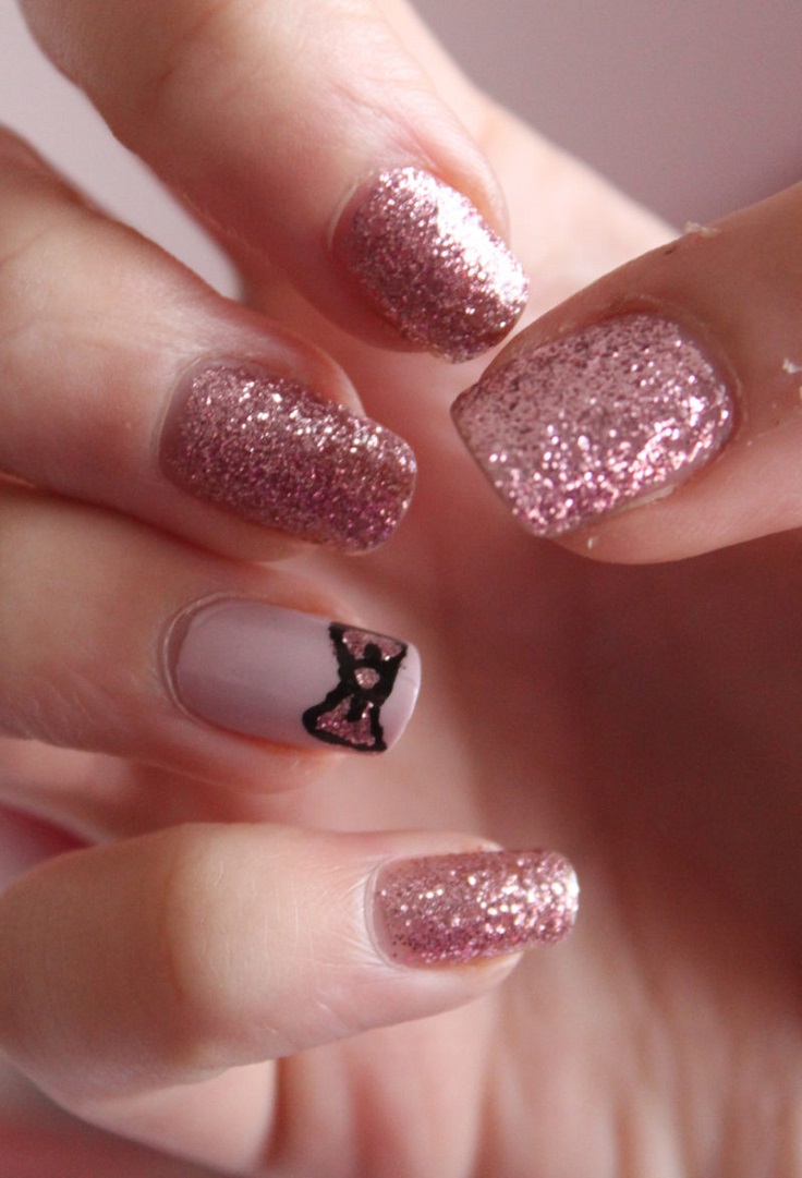 pink glitter nails tumblr